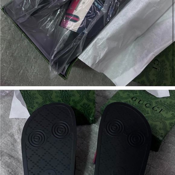 Gucci slides perfect condition worn for 1hr. Gucci Bags and box also available - Picture 2 of 3